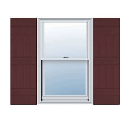 Ekena Millwork 14 in. W x 63 in. H Builders Edge, 3 Batten, Board-n-Batten Shutters, 167 - Bordeaux, PR 080140063167